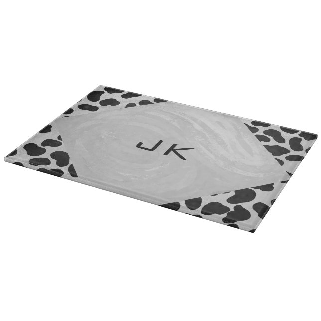 Dalmatian Black and White Print Cutting Board (Corner)