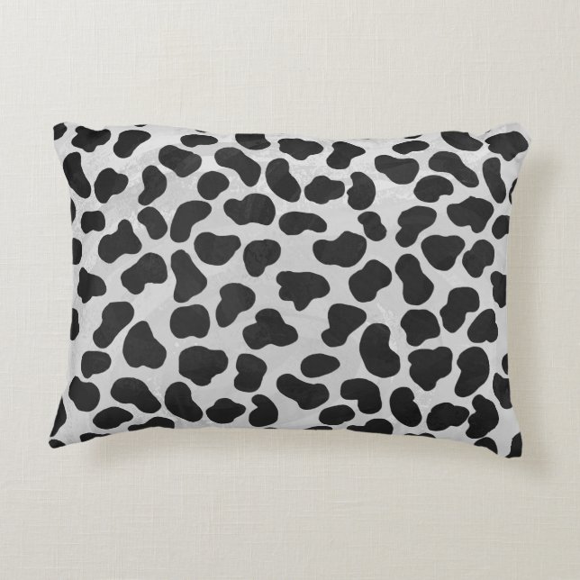 Dalmatian Black and White Print Decorative Pillow (Back)