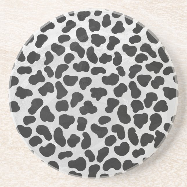 Dalmatian Black and White Print Drink Coaster (Front)