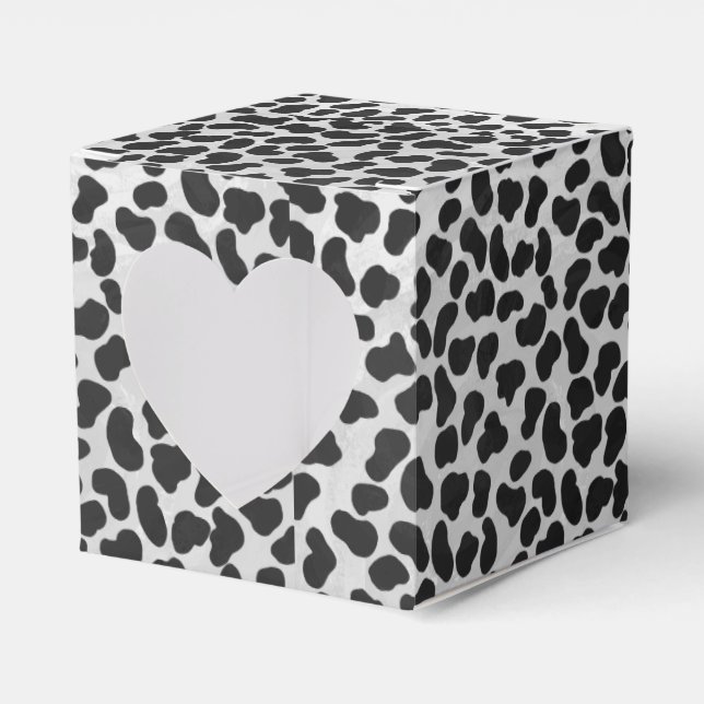 Dalmatian Black and White Print Favor Boxes (Front Side)