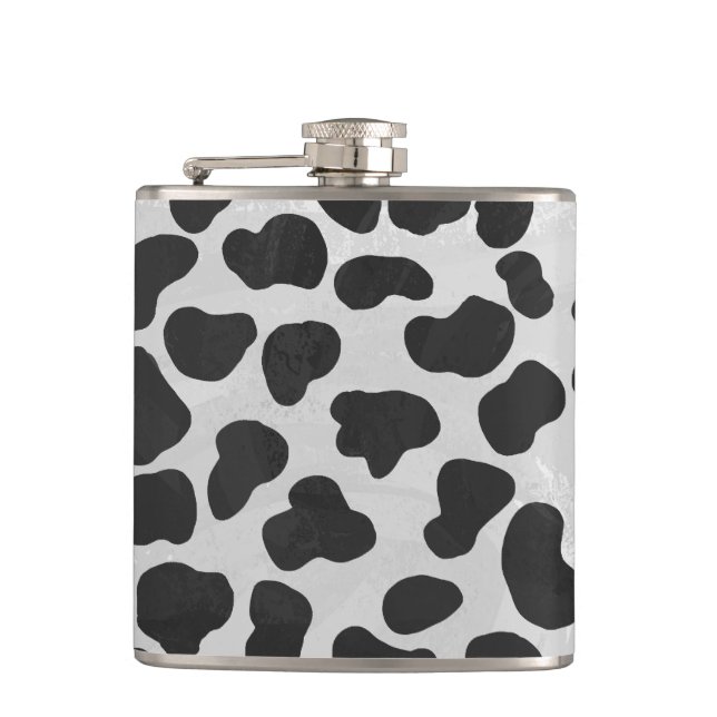 Dalmatian Black and White Print Flask (Front)