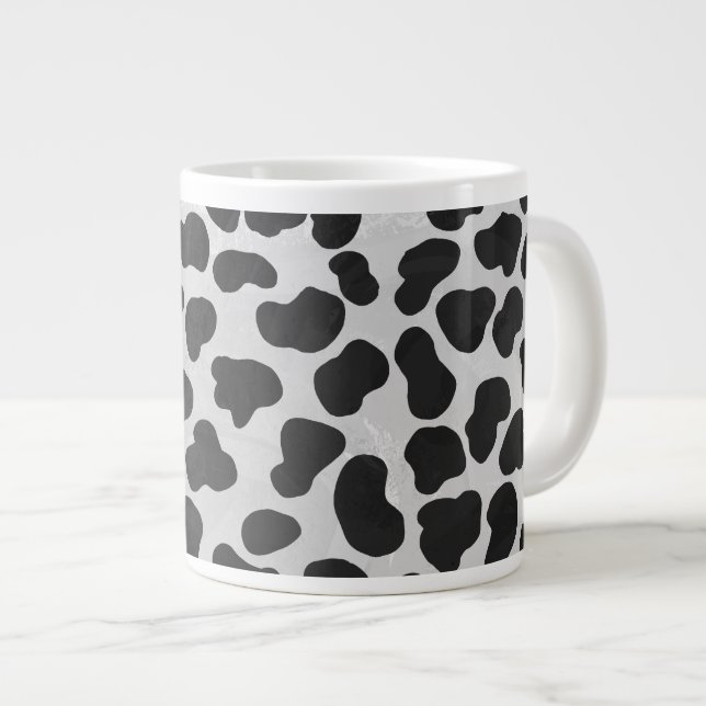 Dalmatian Black and White Print Giant Coffee Mug (Front Right)