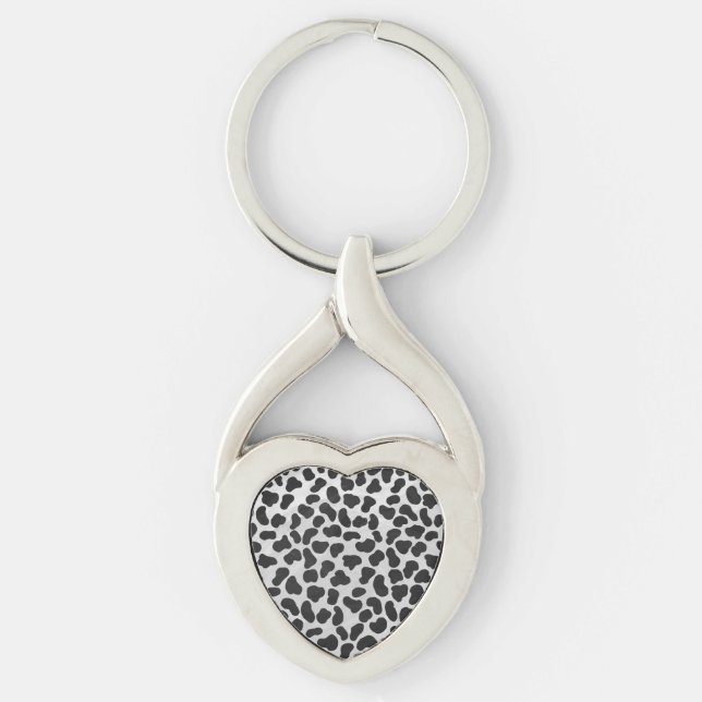 Dalmatian Black and White Print Keychain (Front)