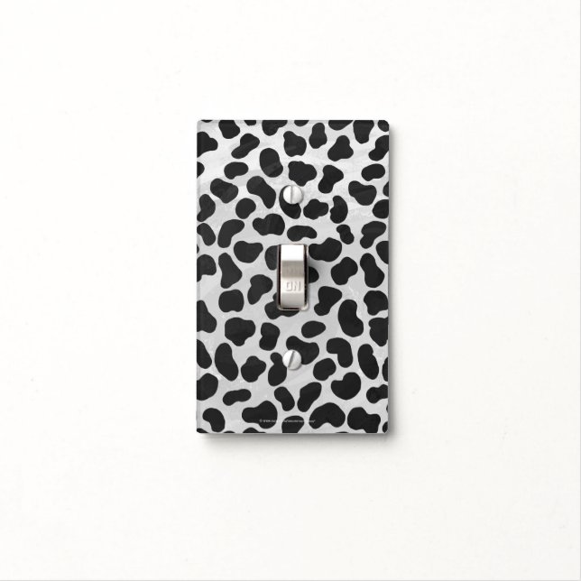 Dalmatian Black and White Print Light Switch Cover (In Situ)