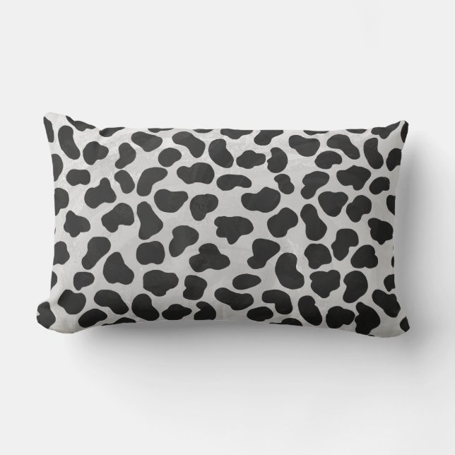 Dalmatian Black and White Print Lumbar Pillow (Front)