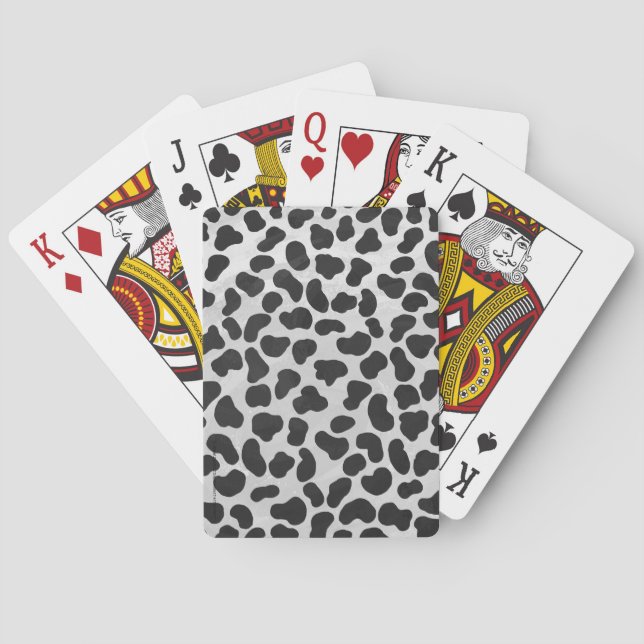 Dalmatian Black and White Print Poker Cards (Back)