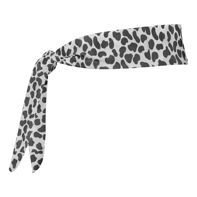 Dalmatian Black and White Print Tie Headband (Rotate 270)