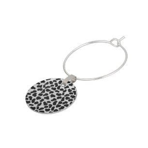 Dalmatian Black and White Print Wine Charm