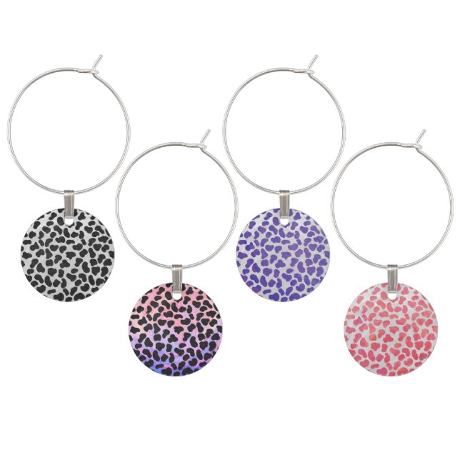 Dalmatian Black and White Print Wine Charm (Staggered)