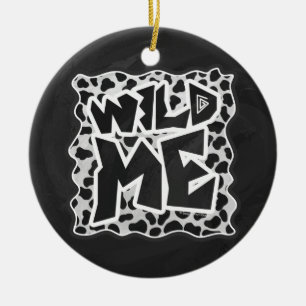 Dalmatian Black and White with Wild Me Ceramic Ornament