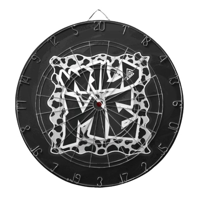 Dalmatian Black and White with Wild Me Dartboard (Front)