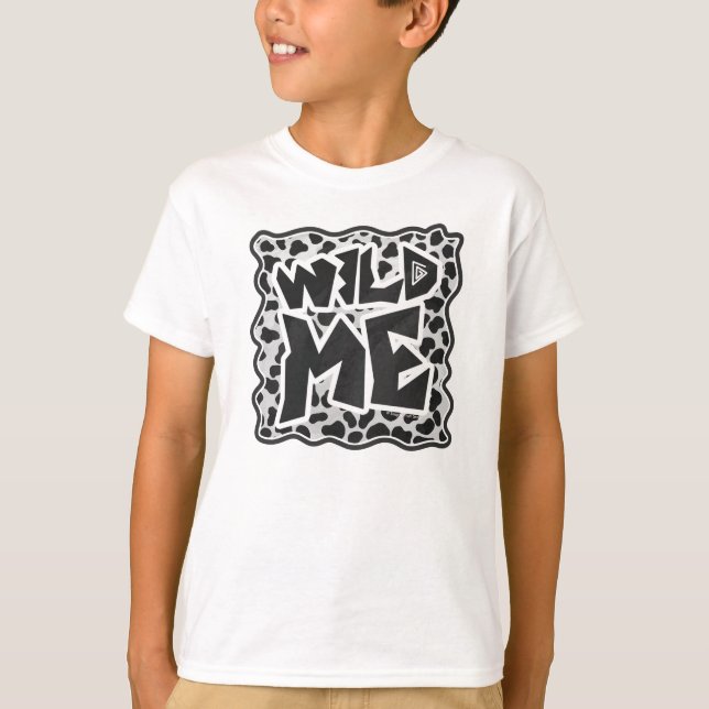 Dalmatian Black and White with Wild Me T-Shirt (Front)