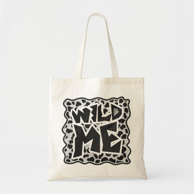 Dalmatian Black and White with Wild Me Tote Bag (Front)