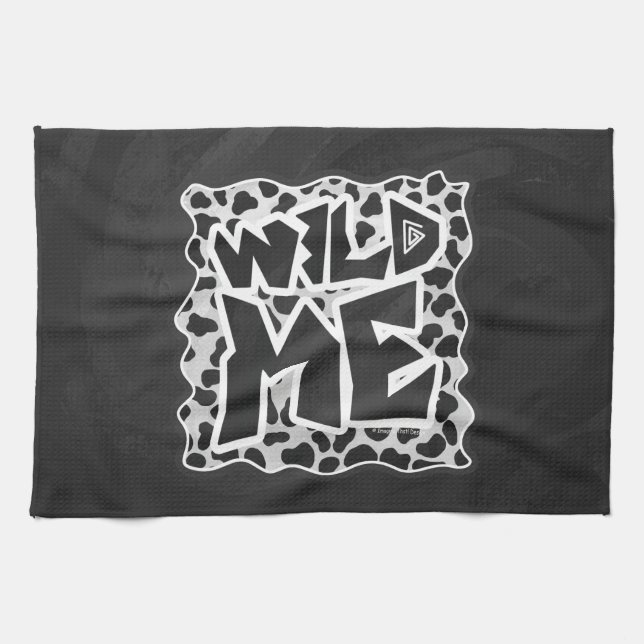 Dalmatian Black and White with Wild Me Towel (Horizontal)
