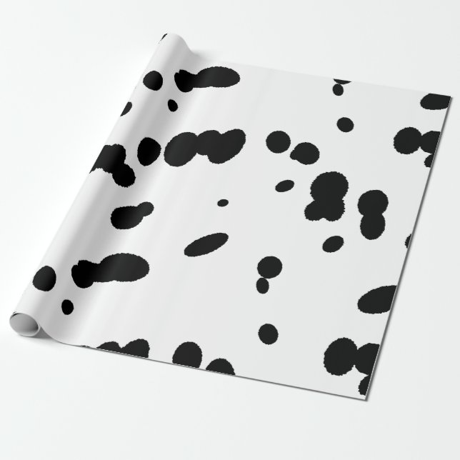 Dalmatian Black Spotty Dog Canine Wrapping Paper (Unrolled)