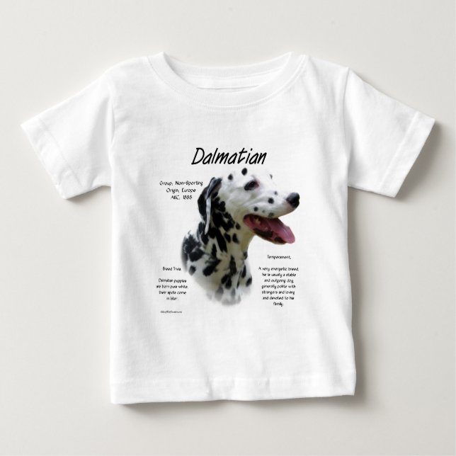 Dalmatian (blk) History Design Baby T-Shirt (Front)