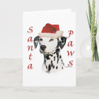 Dalmatian (blk) Santa Paws Holiday Card