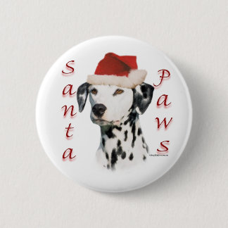 Dalmatian (blk) Santa Paws Pinback Button