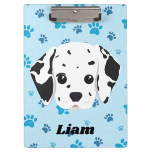 Dalmatian Blue Paw Print Personalized Clipboard