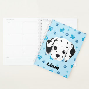 Dalmatian Blue Paw Print Personalized Planner