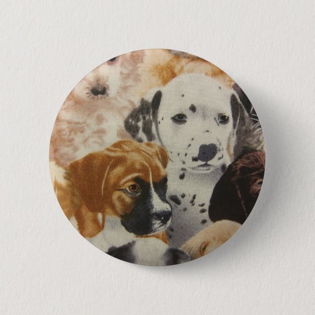 Dalmatian & Boxer Pups Pinback Button (Front)