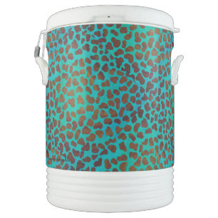 Dalmatian Brown and Teal Print Beverage Cooler