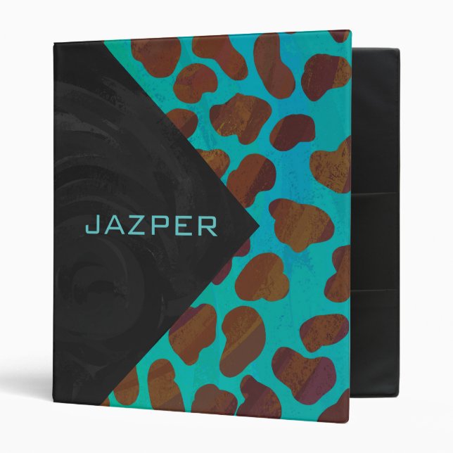 Dalmatian Brown and Teal Print Binder (Front/Inside)