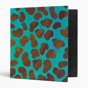 Dalmatian Brown and Teal Print Binder