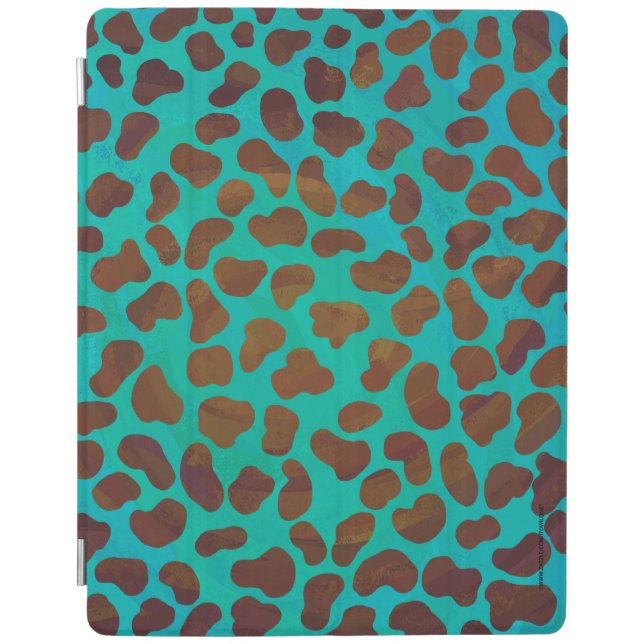 Dalmatian Brown and Teal Print iPad Smart Cover (Front)