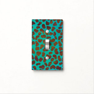 Dalmatian Brown and Teal Print Light Switch Cover