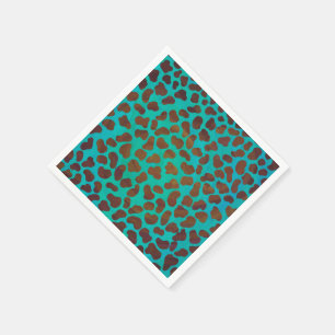 Dalmatian Brown and Teal Print Paper Napkins