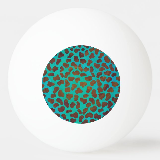 Dalmatian Brown and Teal Print Ping-Pong Ball (Front)