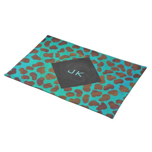 Dalmatian Brown and Teal Print Placemat