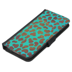 Dalmatian Brown and Teal Print Samsung Galaxy S5 Wallet Case