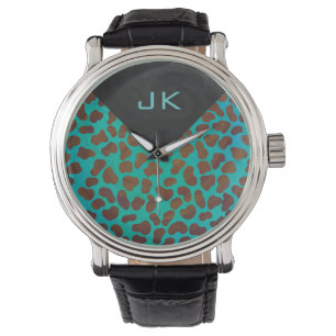 Dalmatian Brown and Teal Print Watch