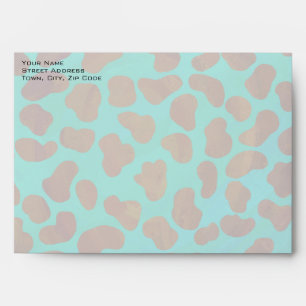 Dalmatian Brown and Teal with Monogram Envelope