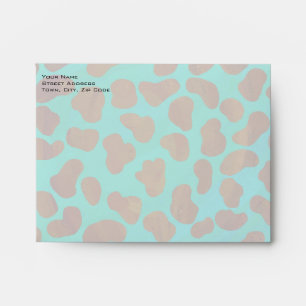 Dalmatian Brown and Teal with Monogram Envelope
