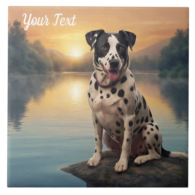 Dalmatian by Lake Ceramic Tile (Front)