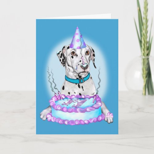 Dalmatian Cake Face Birthday Card