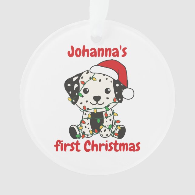 Dalmatian Christmas Babys first Christmas Ornament (Front)