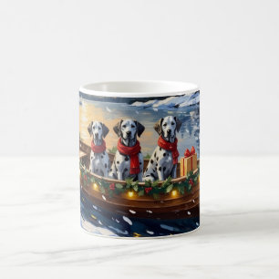 Dalmatian Christmas Boat Holiday Coffee Mug