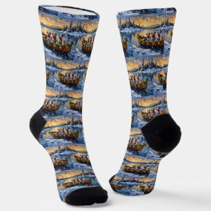 Dalmatian Christmas Boat Holiday Socks