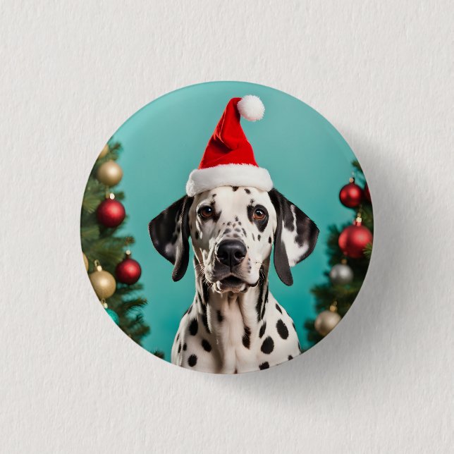 Dalmatian Christmas Button (Front)