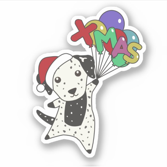 Dalmatian Christmas Dog Winter Animals Dogs Sticke Sticker (Front)
