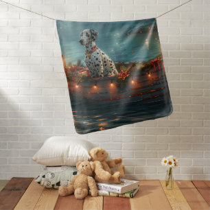 Dalmatian Christmas Festive Voyage Baby Blanket