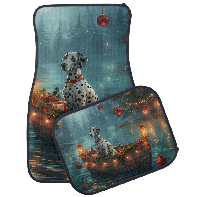 Dalmatian Christmas Festive Voyage Car Floor Mat (Set)