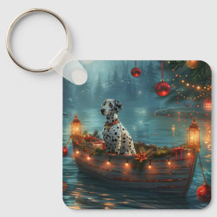 Dalmatian Christmas Festive Voyage Keychain