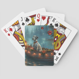 Dalmatian Christmas Festive Voyage Poker Cards