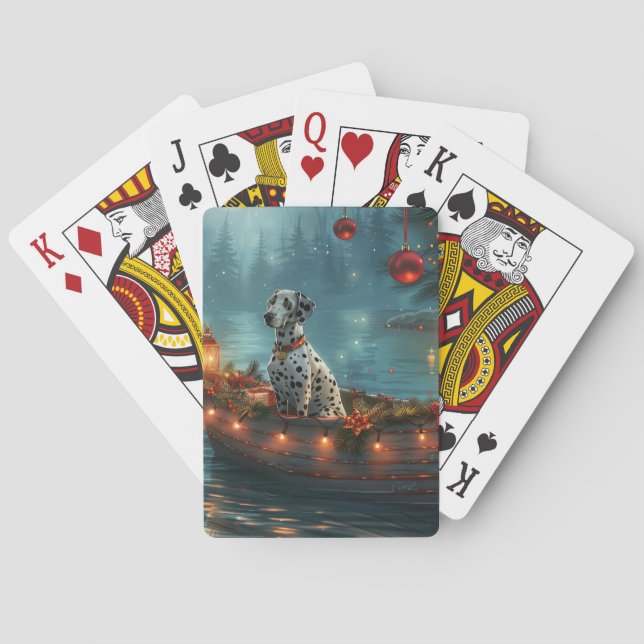 Dalmatian Christmas Festive Voyage Poker Cards (Back)