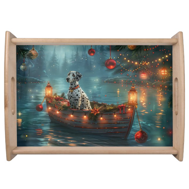 Dalmatian Christmas Festive Voyage Serving Tray (Front)